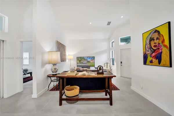 an aerial view of a house