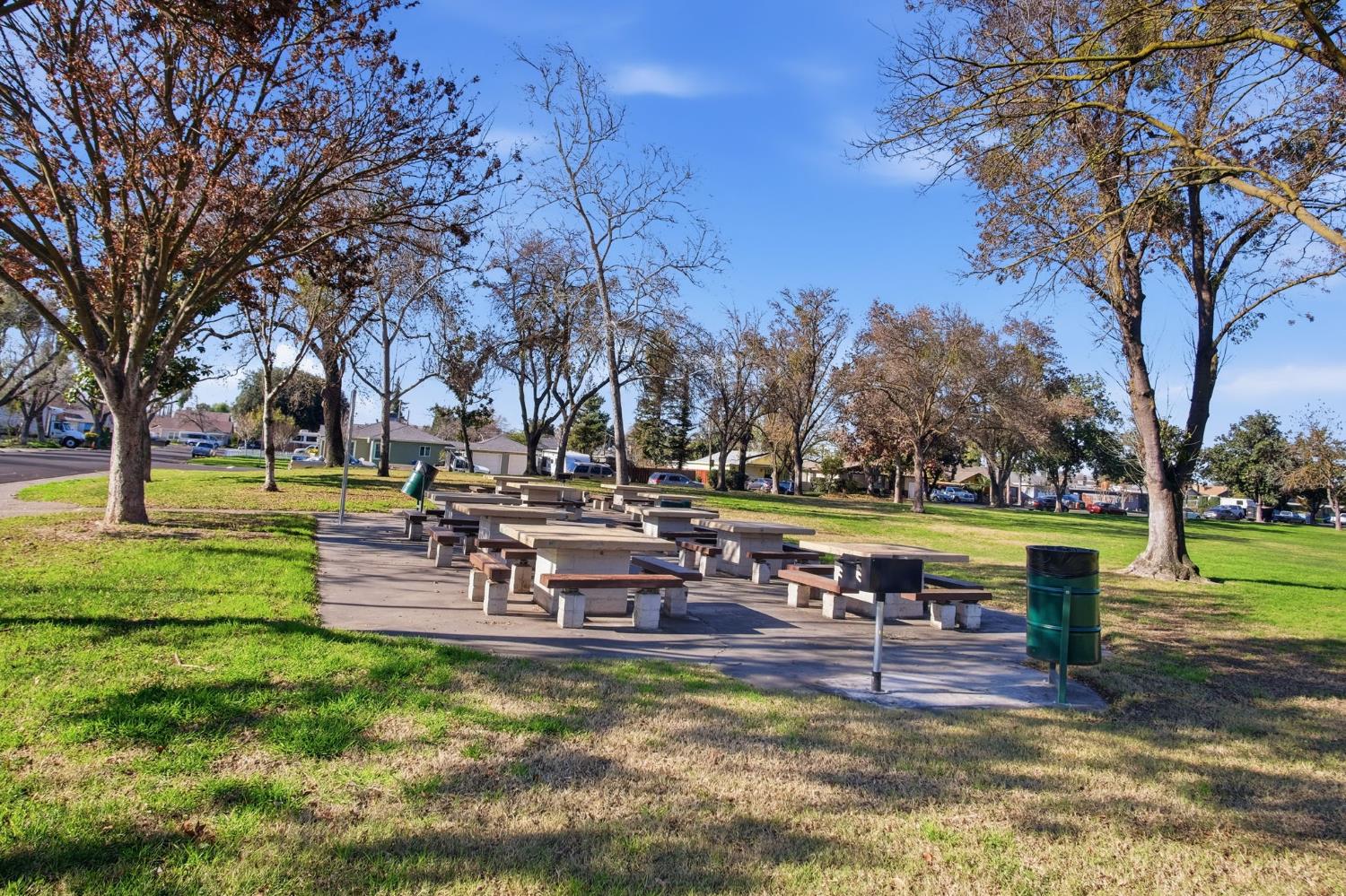 816 Dawn Drive Modesto, CA 95350 - Photo 20 of 22 a swimming pool with outdoor seating and trees