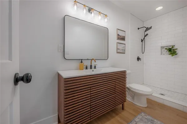 a workspace with furniture and window