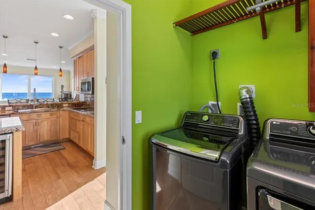 a view of a storage & utility room with closet