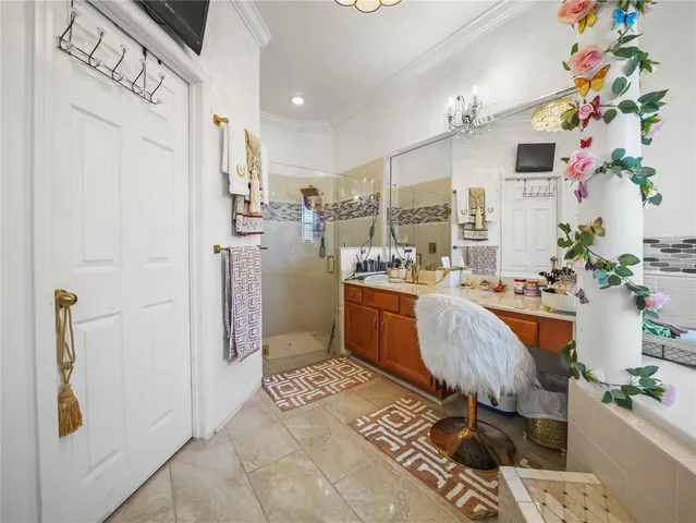 a table and chairs in a room