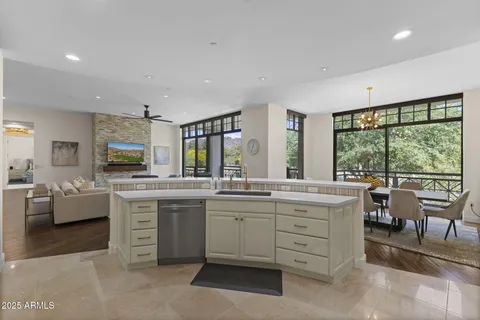 a kitchen with lots of counter top space