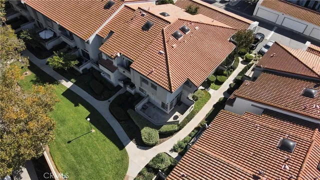 a view of a street with sitting area