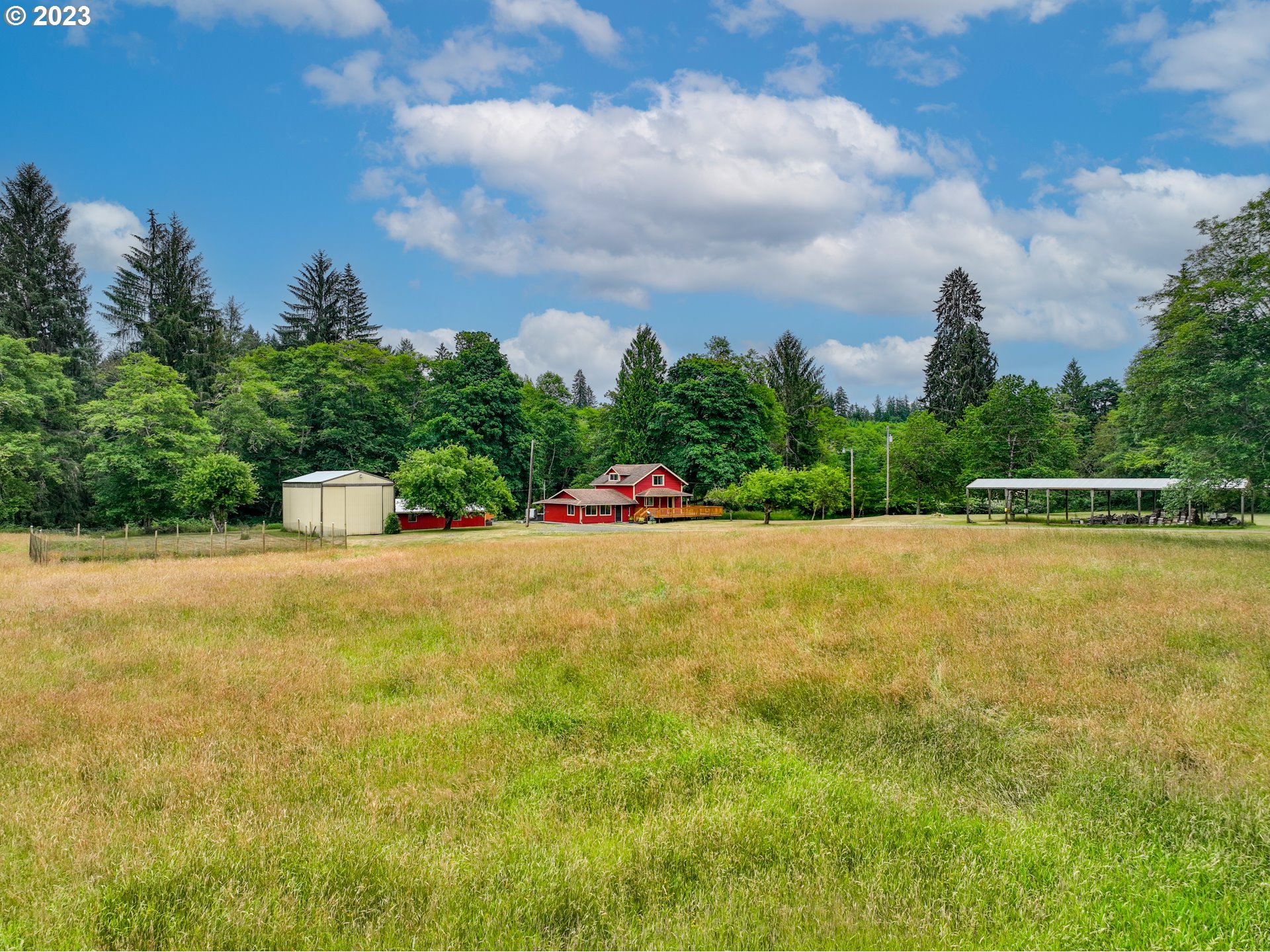 92357 Maki Road Astoria, OR 97103 - Photo 37 of 41 a street view with large trees and cars park in front of it