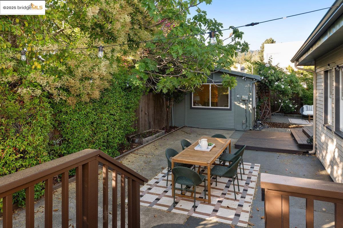 3056 California Street Oakland, CA 94602 - Photo 19 of 44 View of patio / terrace with a wooden deck and outdoor dining space