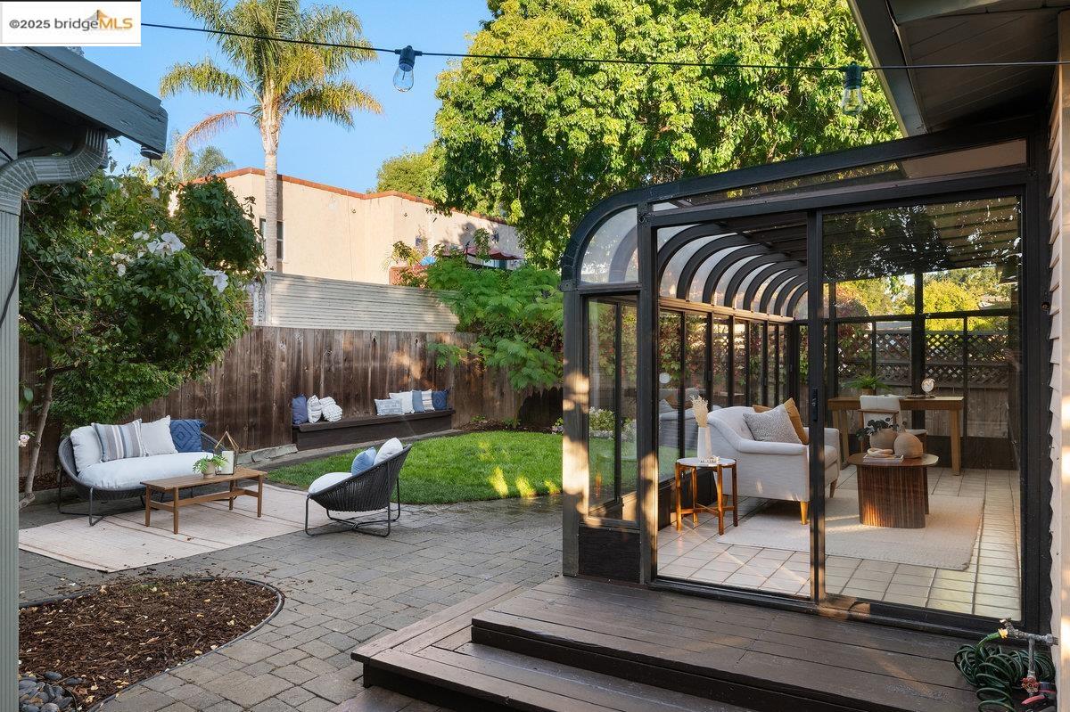 3056 California Street Oakland, CA 94602 - Photo 33 of 44 View of patio / terrace with an outdoor hangout area and a deck