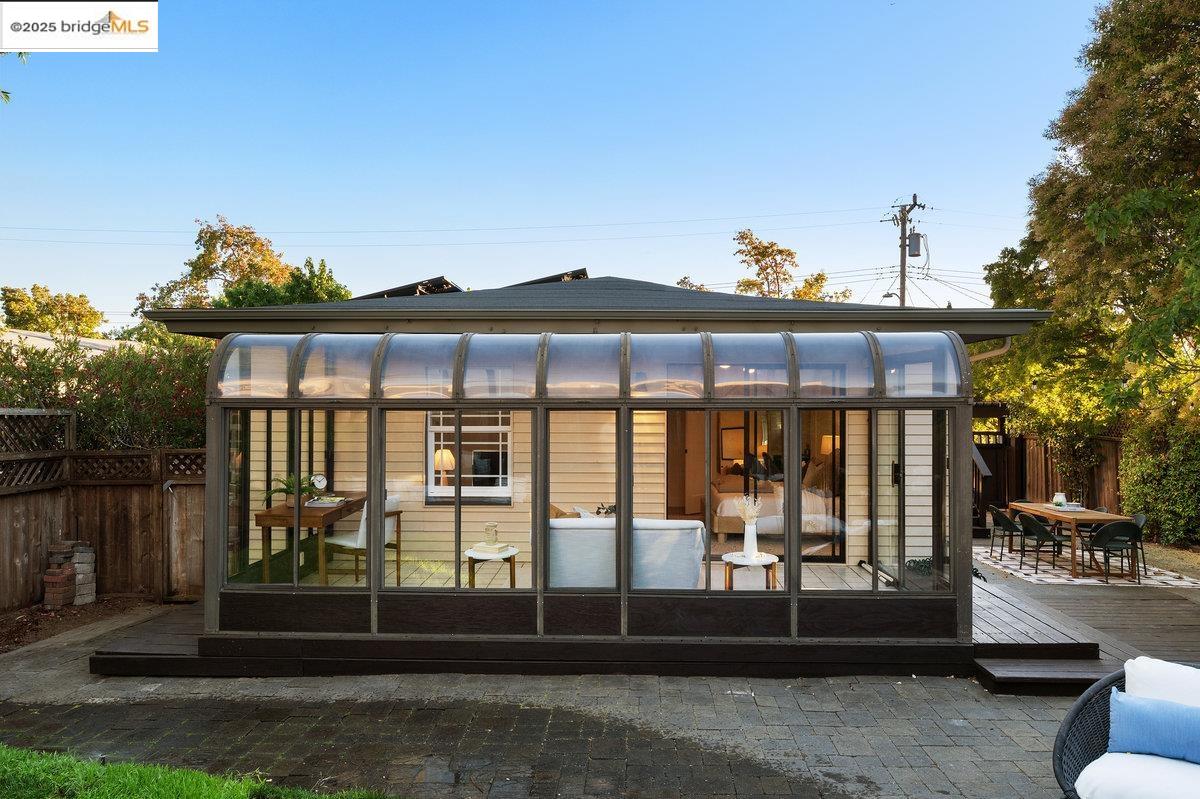 3056 California Street Oakland, CA 94602 - Photo 34 of 44 Rear view of property featuring a deck and a sunroom