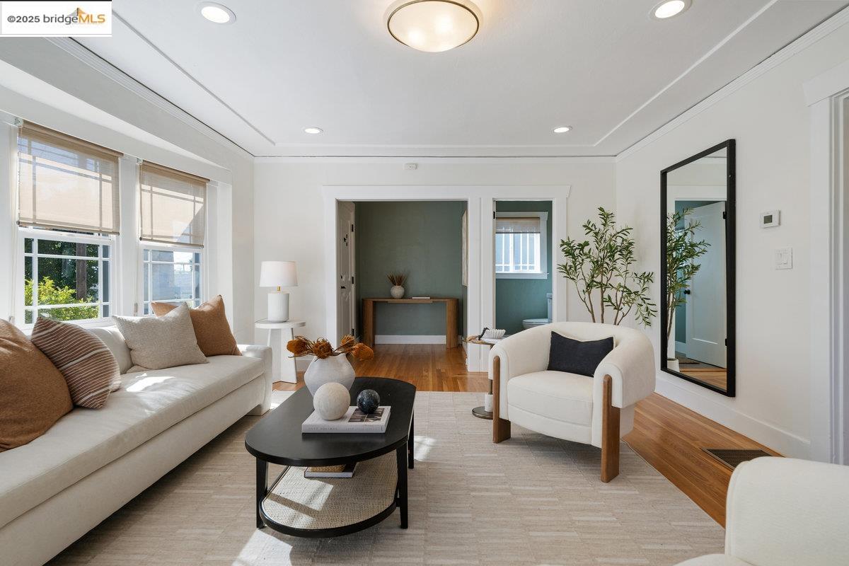 3056 California Street Oakland, CA 94602 - Photo 5 of 44 Living room featuring wood finished floors and recessed lighting