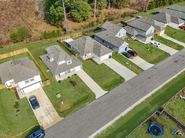 an aerial view of a house