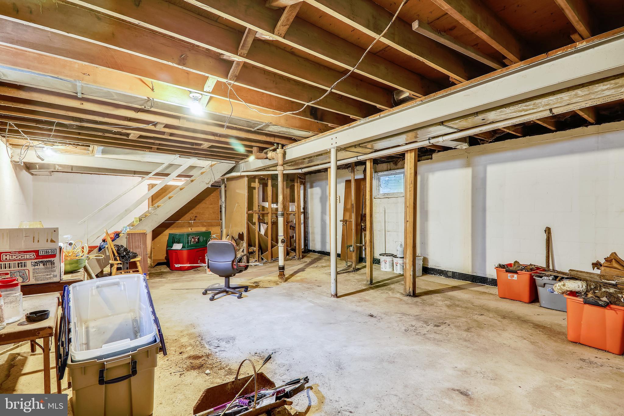 16108 Kent Road Laurel, MD 20707 - Photo 46 of 54 UNFINISHED BASEMENT W/ ROUGH-IN FOR BATHROOM
