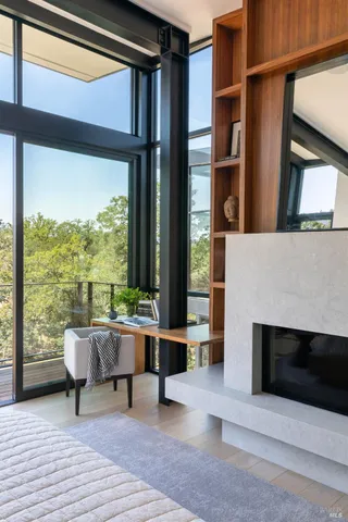 a house that has a glass door