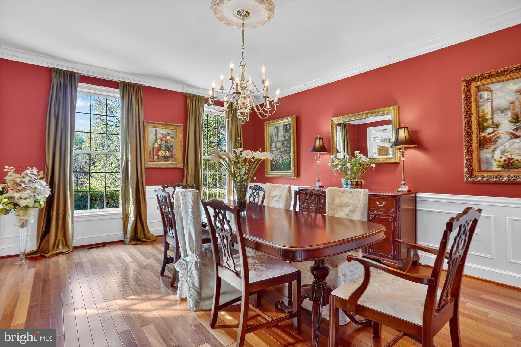 6705 Cedar View Court Clifton, VA 20124 - Photo 9 of 72 a view of a dining room with furniture window and wooden floor