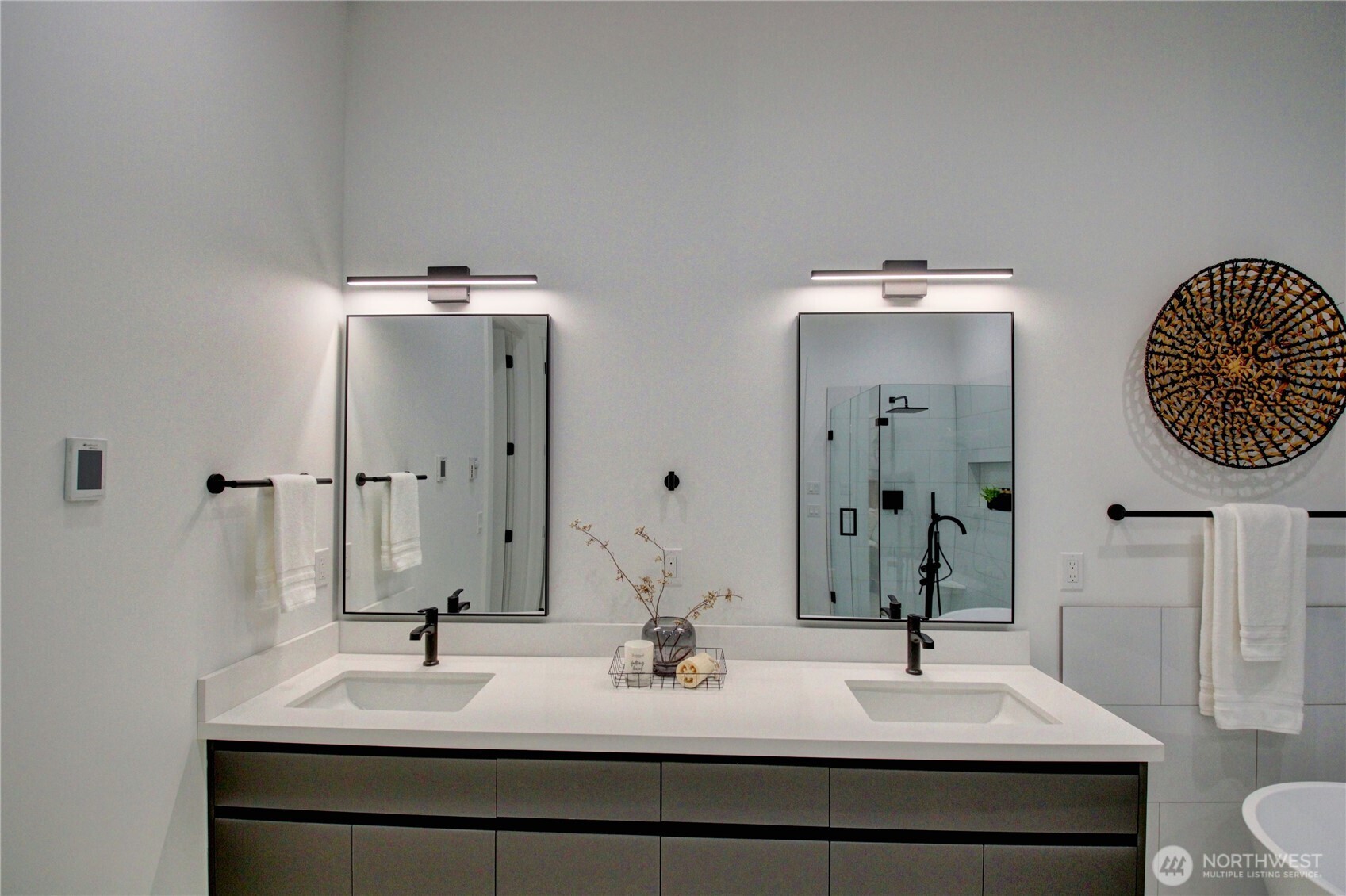 3 Cayuse Court Bellingham, WA 98229 - Photo 31 of 40 a bathroom with double vanity sinks and a mirror
