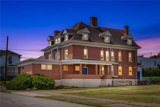 a front view of a building