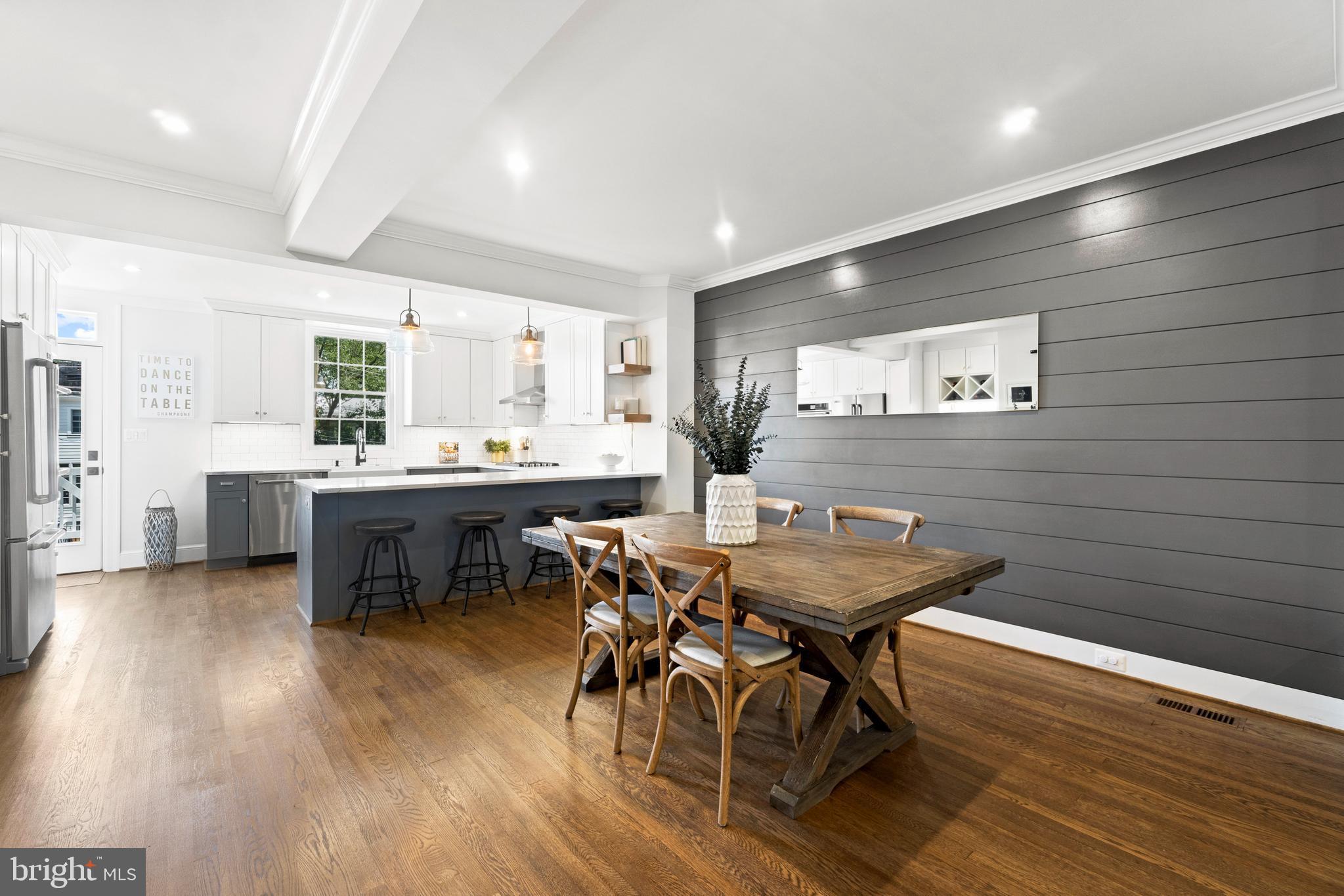 2225 39th Street Northwest Washington, DC 20007 - Photo 7 of 39 Dining Room with shiplap wall