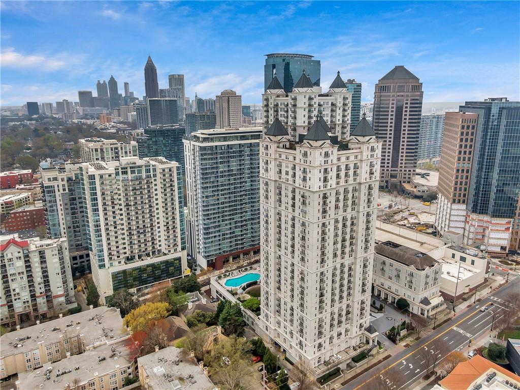 a view of city with balcony