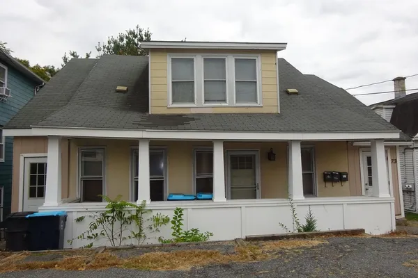 a front view of a house