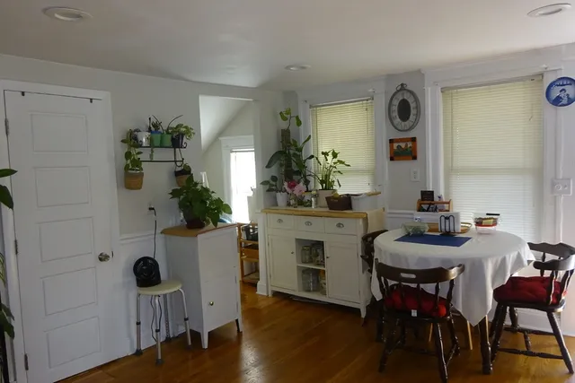 a backyard of a house with entertaining space