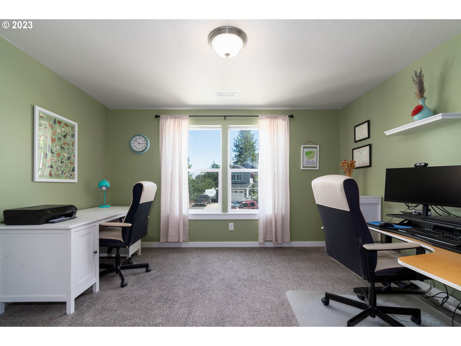 660 Fox Pine Lane Eugene, OR 97405 - Photo 33 of 48 a view of a workspace with furniture and a window