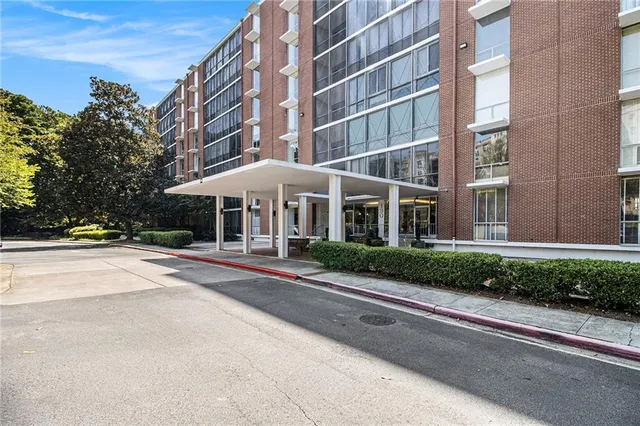 a front view of a building