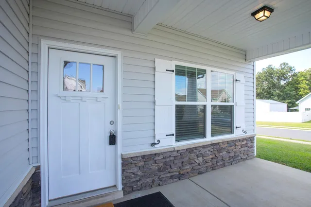 a view of front door of house
