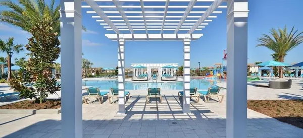 a view of dining room with wooden floor