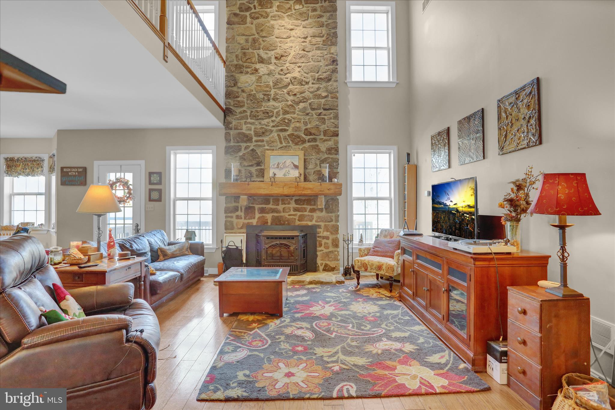 261 Sittler Valley Road Kutztown, PA 19530 - Photo 23 of 62 a living room with furniture a flat screen tv and a fireplace