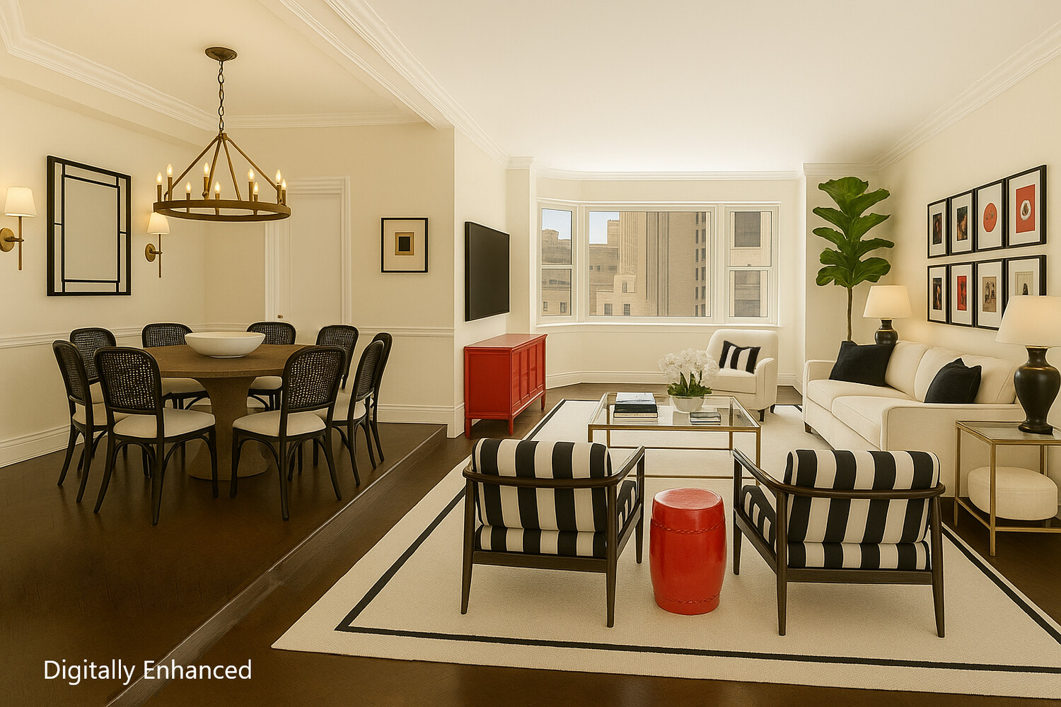 215 East 79th Street, Unit 12B Manhattan, NY 10075 - Photo 2 of 11 a view of a dining room with furniture window and wooden floor