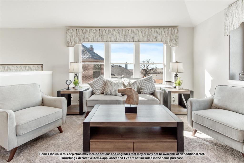 9520 Wildcat Ridge Godley, TX 76044 - Photo 30 of 34 a living room with furniture a rug potted plant and a large window