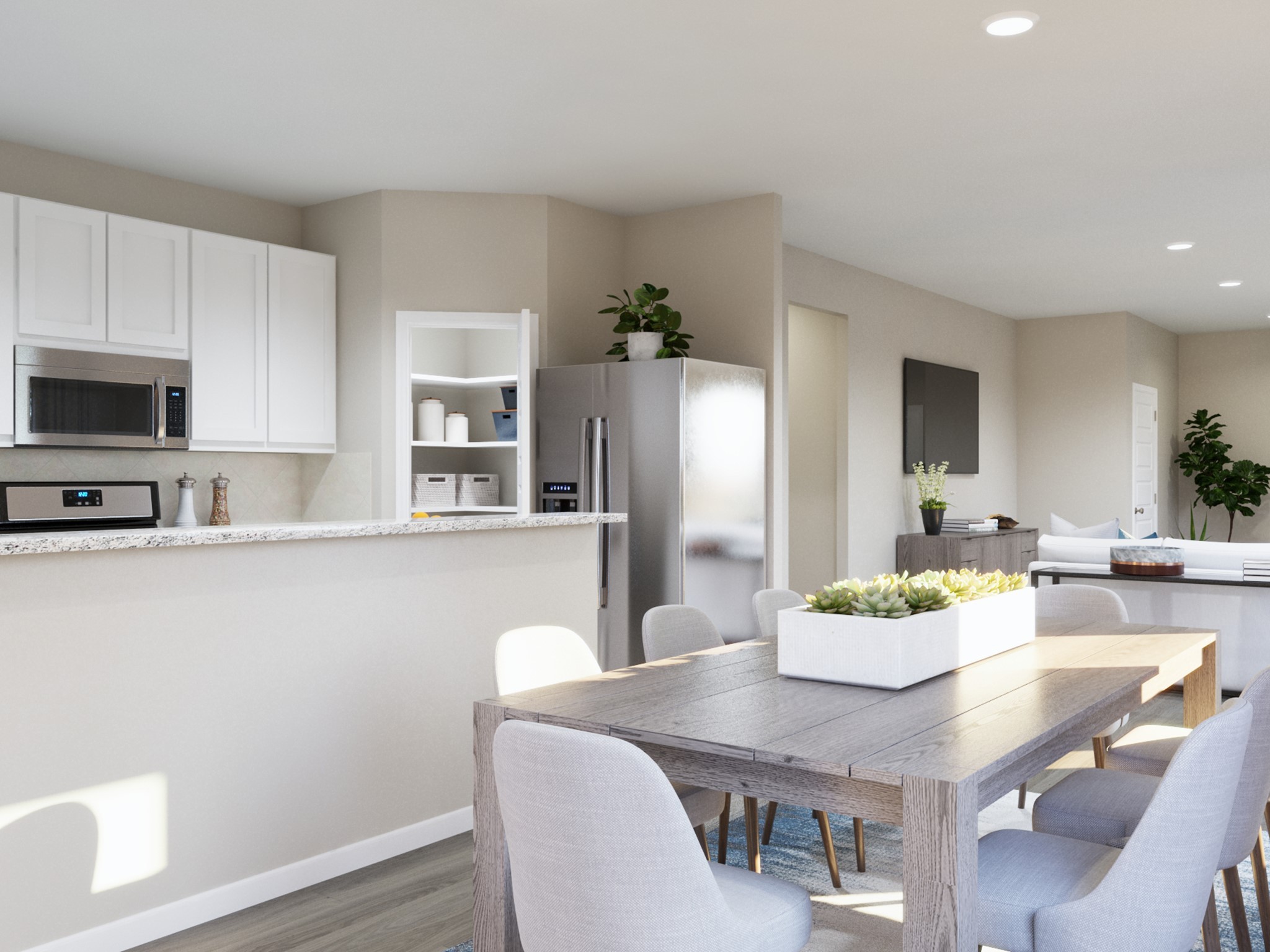 13674 Kit Run Splendora, TX 77372 - Photo 18 of 31 a view of a dining room with furniture and wooden floor