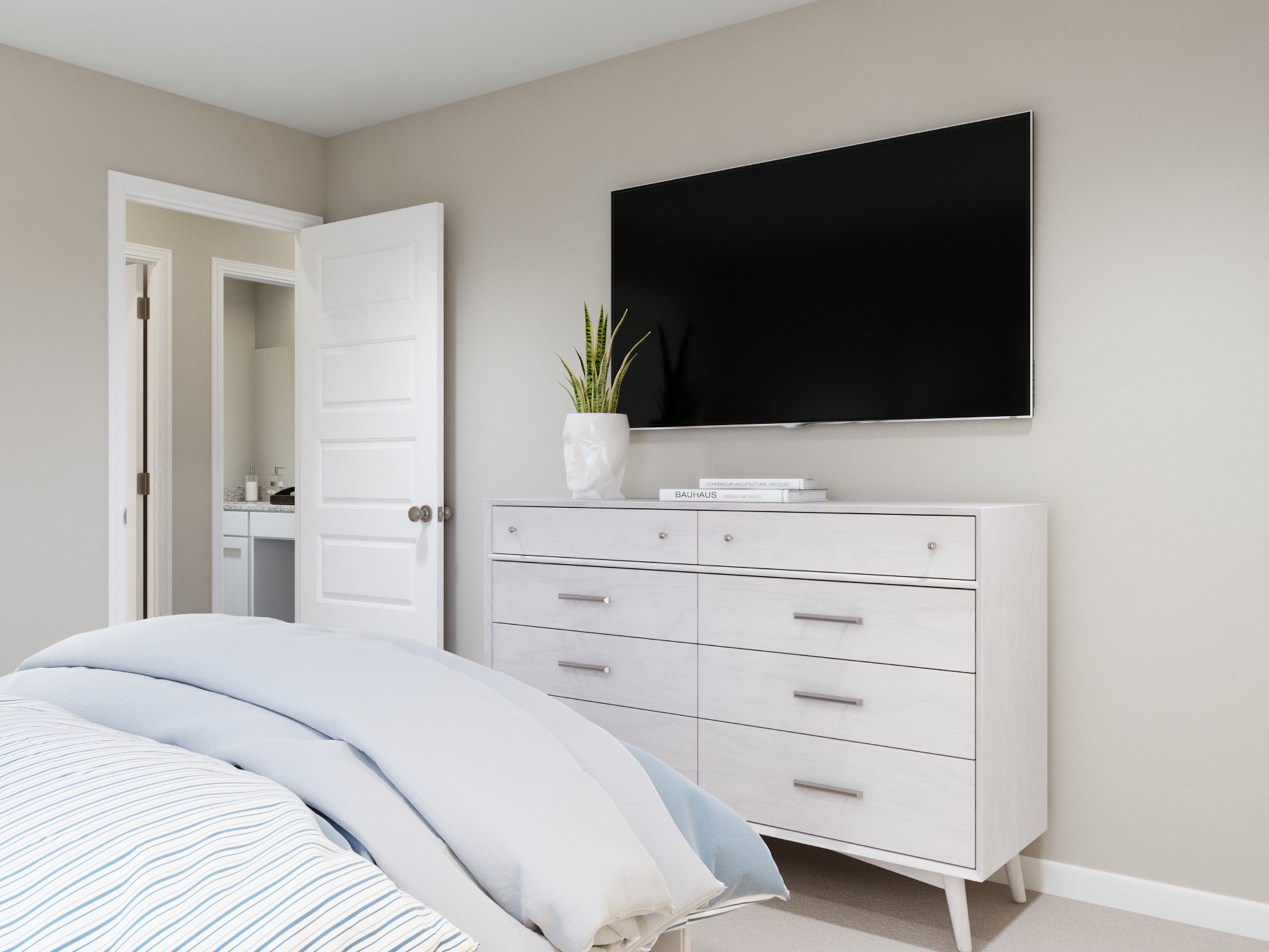 13674 Kit Run Splendora, TX 77372 - Photo 27 of 31 a bedroom with a flat screen tv on the dresser and a window
