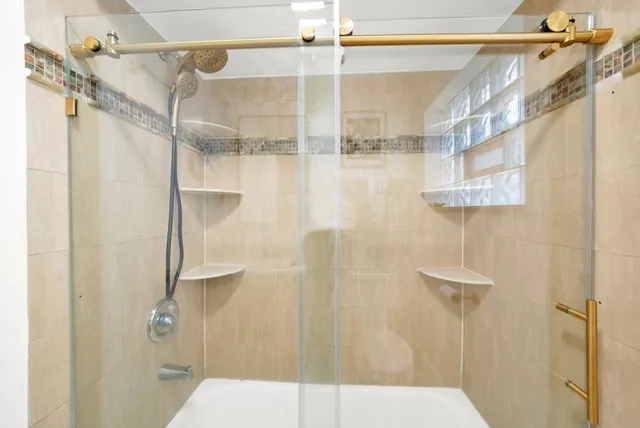 a bathroom with a shower