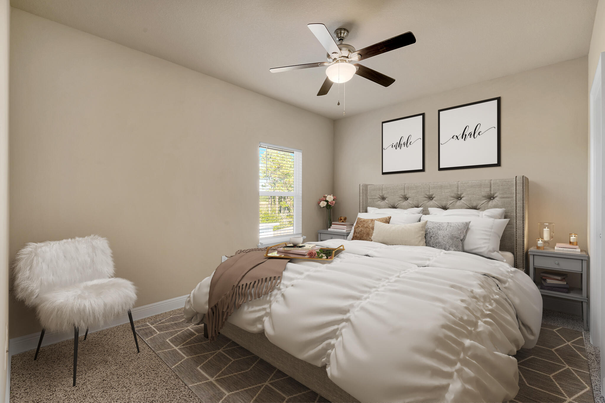 40 Constance Court Santa Rosa Beach, FL 32459 - Photo 29 of 44 a spacious bedroom with a bed and a chair
