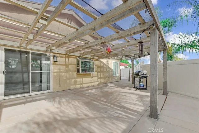a view of a room with a garage
