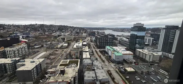 an aerial view of a city