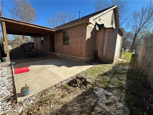 a backyard of the house