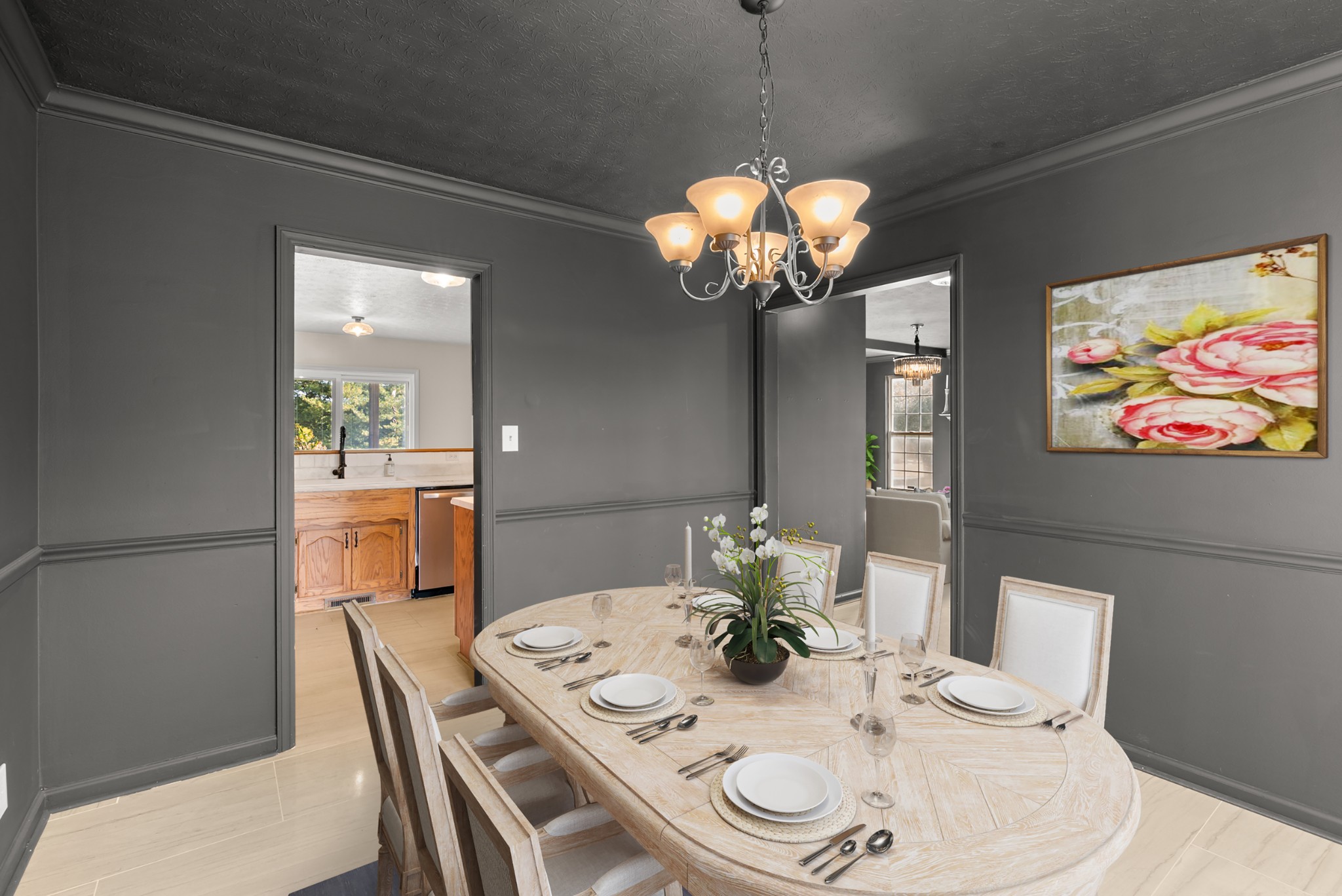 2867 Jack Teasley Road Pleasant View, TN 37146 - Photo 15 of 61 a view of a dining room with furniture a chandelier and wooden floor