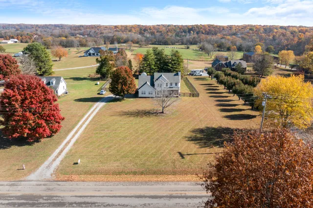 an aerial view of a large garden