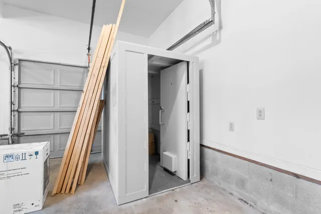 a view of a large pool with a yard