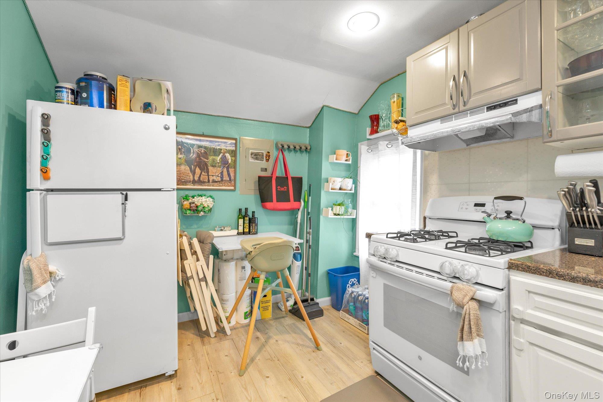 218-12 141st Road Queens, NY 11413 - Photo 17 of 21 a work place with a refrigerator and table