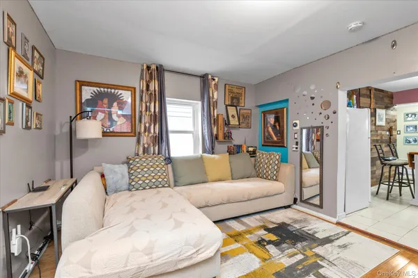 a living room with furniture and a couch