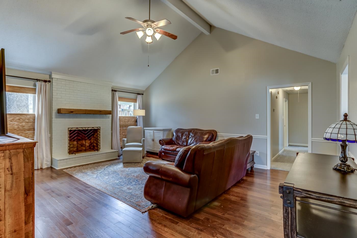 293 Glen Echo Road Collierville, TN 38017 - Photo 6 of 33 a living room with furniture and a fireplace