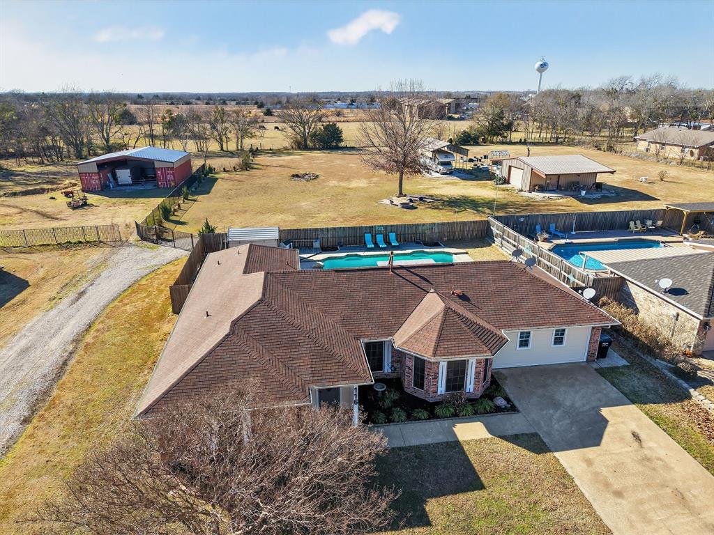 116 Curtis Lane Quinlan, TX 75474 - Photo 31 of 31 an aerial view of a house with a swimming pool