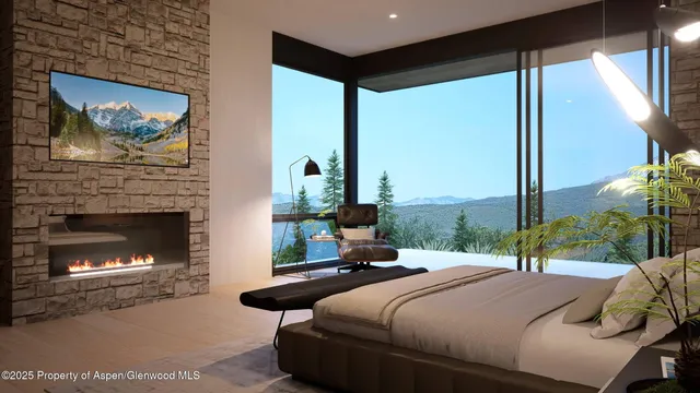 aerial view of a house with garden