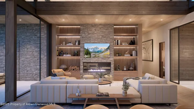 a room with furniture