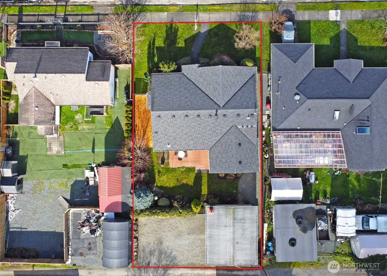 624 Alder Street Edmonds, WA 98020 - Photo 21 of 23 an aerial view of multiple houses with outdoor space