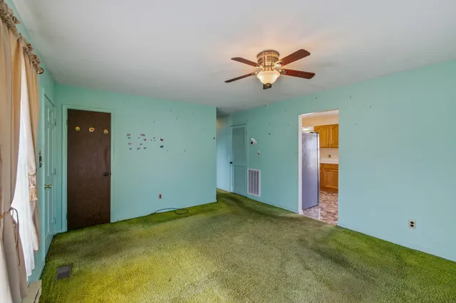 an empty room with closet