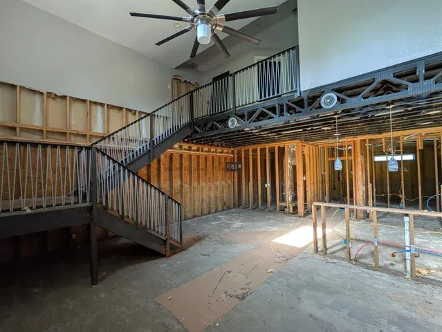 a view of a porch with a door