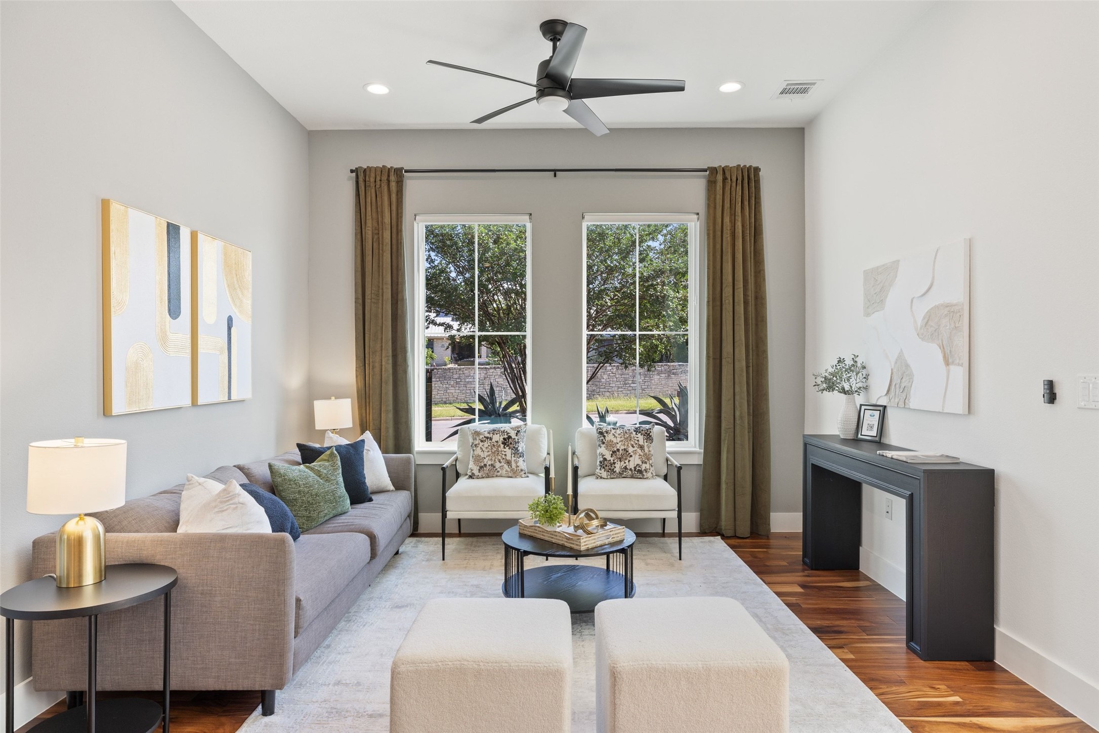 5601 Jackie Robinson Street, Unit 1 Austin, TX 78721 - Photo 15 of 40 Designed for modern living, the home is pre-wired for internet, sound, and security with integrated Nest and Google Home systems throughout.