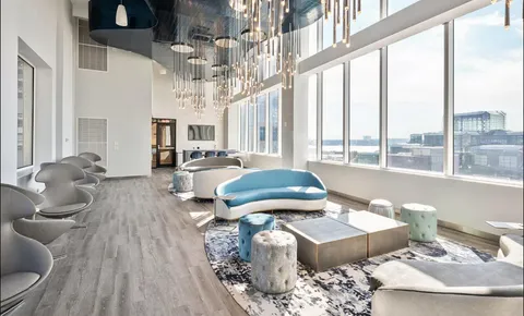 a outdoor space with patio furniture